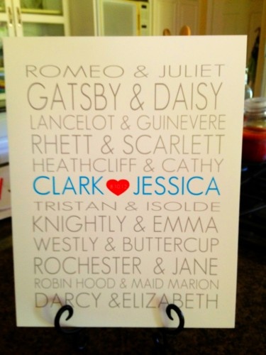 Literary Themed Wedding Couples Sign