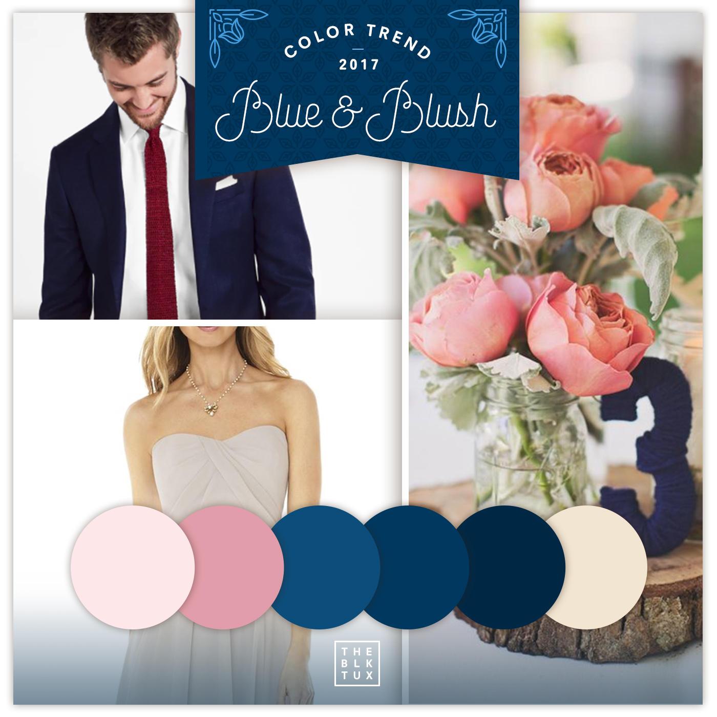 Blue and Blush Wedding Color trends