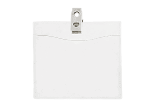 Clear Horizontal Badge Pouch With Bulldog Clip