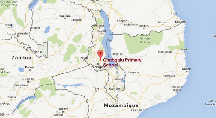 Map of where Mary's Meals Changalu Primary School is located.