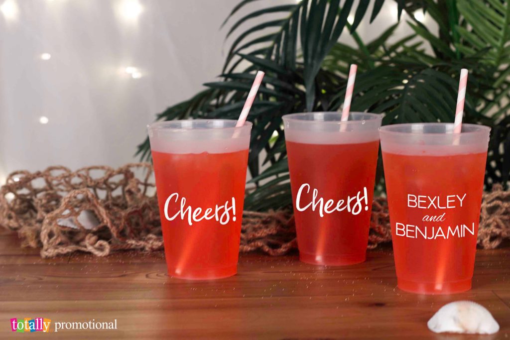 personalized frosted wedding cups