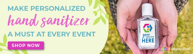 Make personalized hand sanitizer a must at every event