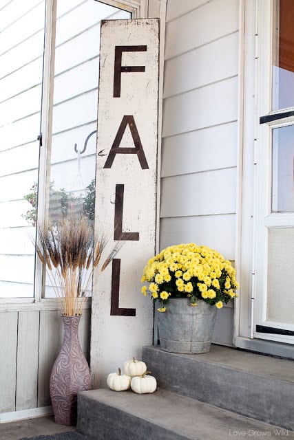 Fall Sign Front Porch Decorating