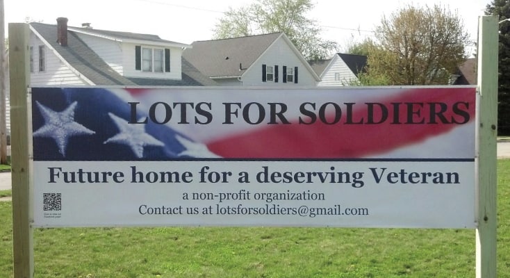lots for Soldiers Sign