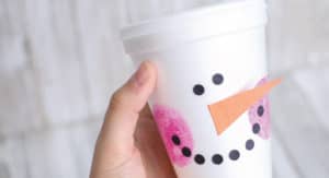 Homemade Snowman Cup Favors