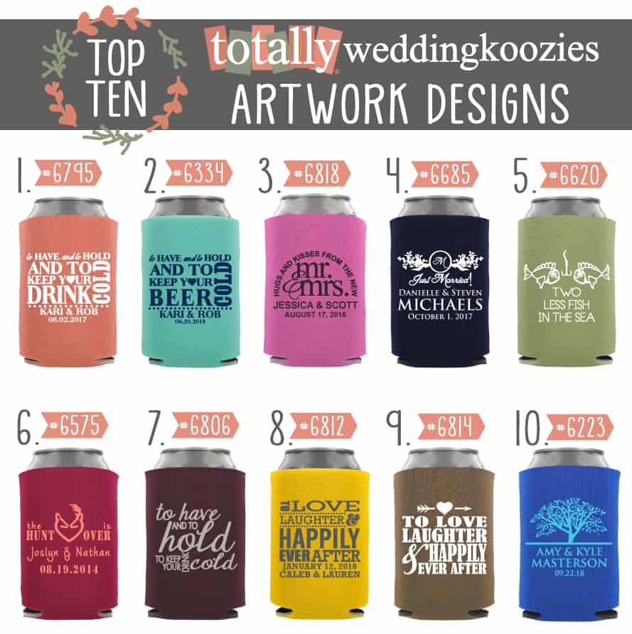 totallyweddingkoozies.com top ten designs
