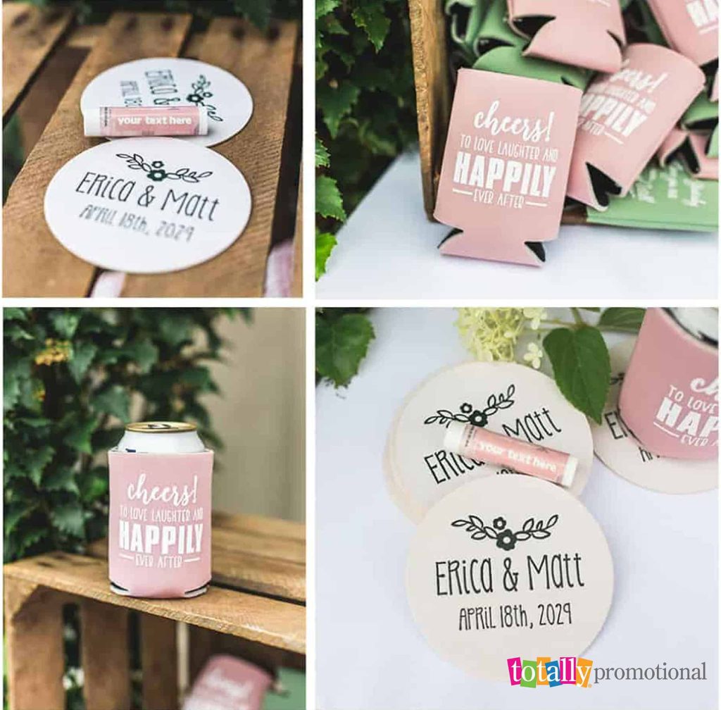blush customized wedding favors
