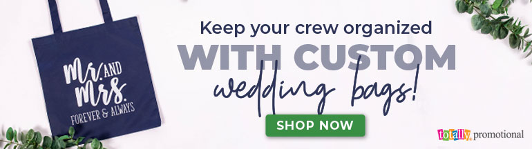 Keep your crew organized with custom wedding bags!
