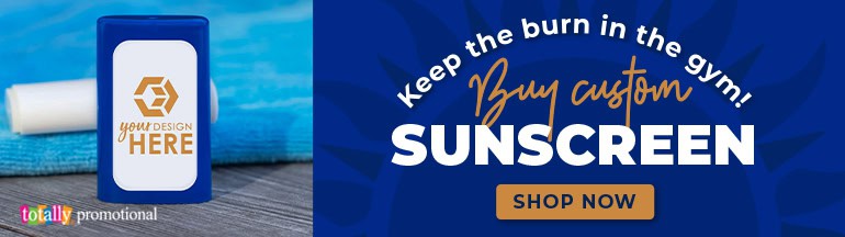Keep the burn in the gym! Buy custom sunscreen