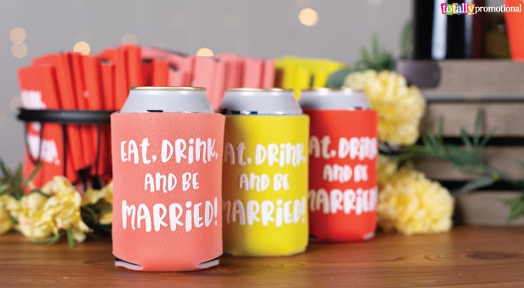 Coral Color wedding can coolers