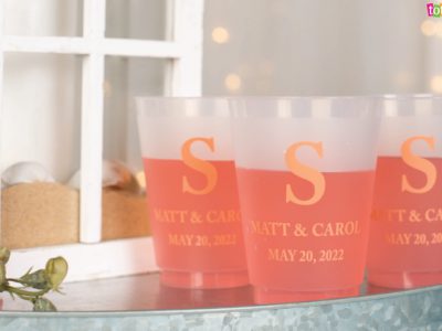 Coral Wedding Drinks and Cups