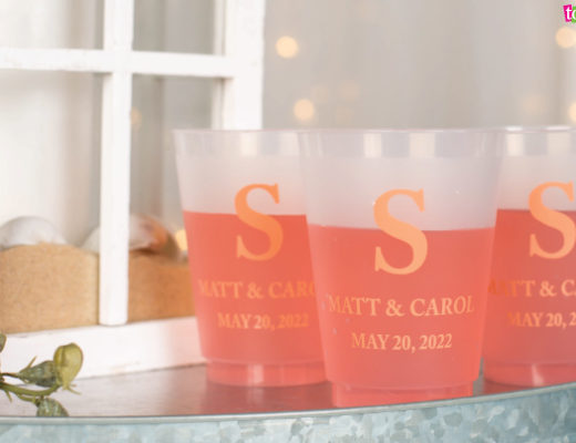 Coral Wedding Drinks and Cups