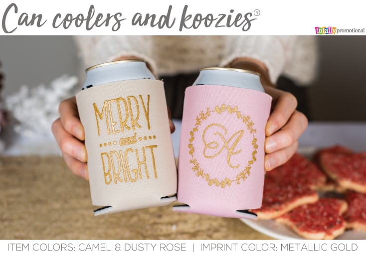Rose Gold Koozies and Can Coolers Graphic