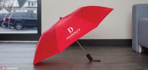red custom printed umbrella