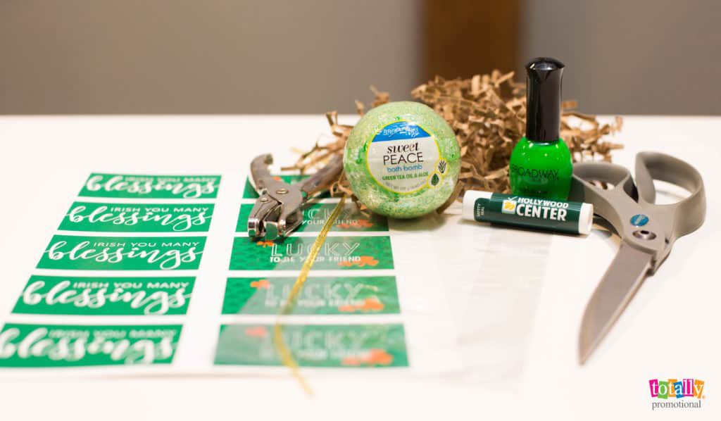 Supplies for St. Patricks DIY Gift