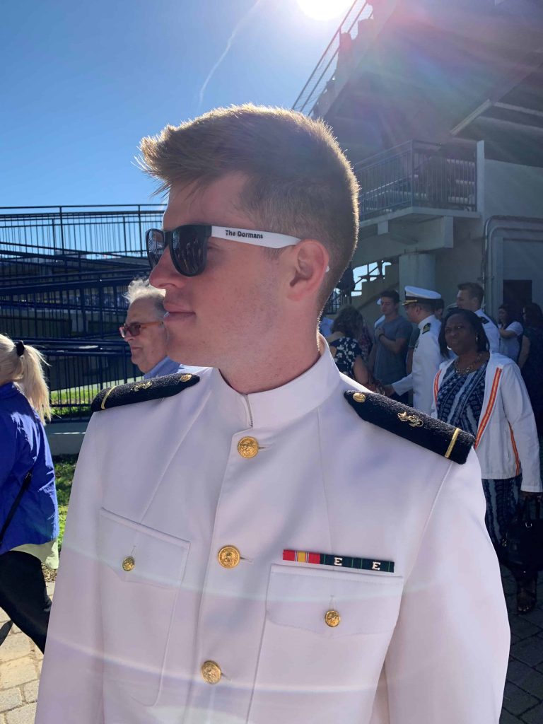 Dorman sunglasses at Naval academy graduation