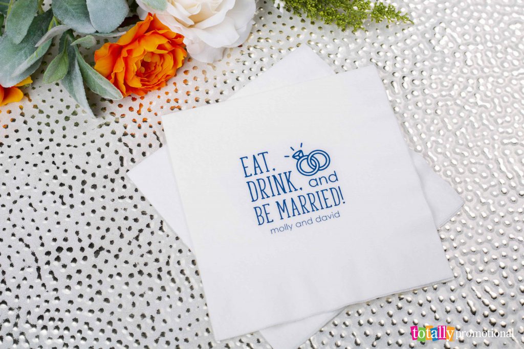 eat, drink and be married wedding napkin