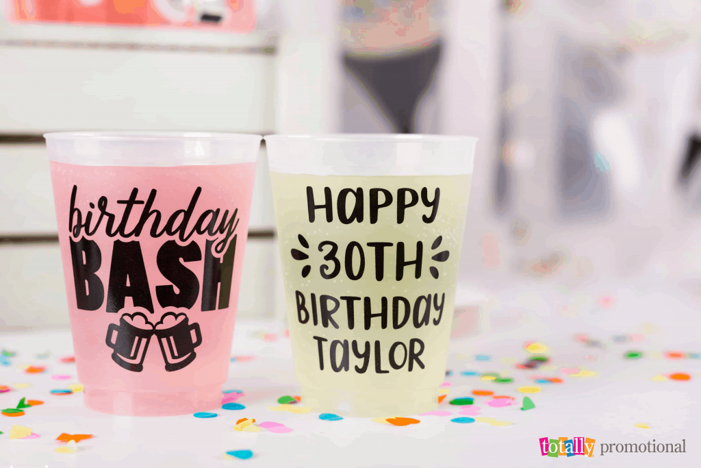 Birthday party custom frosted cups