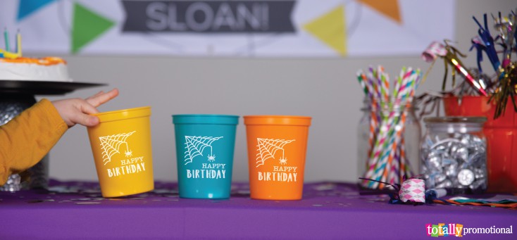 Halloween birthday party cups