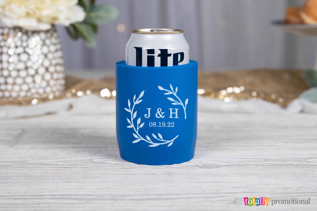 wedding can cooler in classic blue