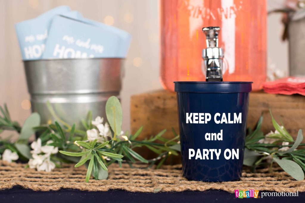 keep calm and party on bridal shower cups