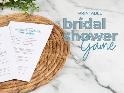 Printable Bridal Shower Game-Match The Mushy Movie Love Quotes