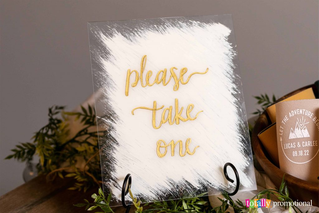 homemade acrylic wedding sign