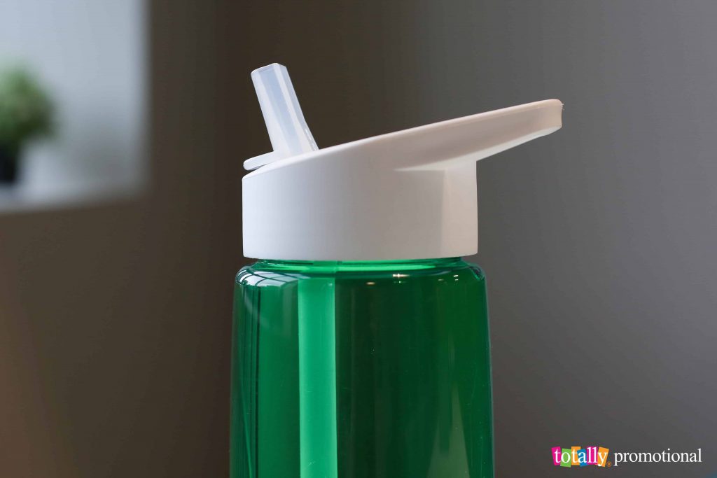 green flip straw lid water bottle