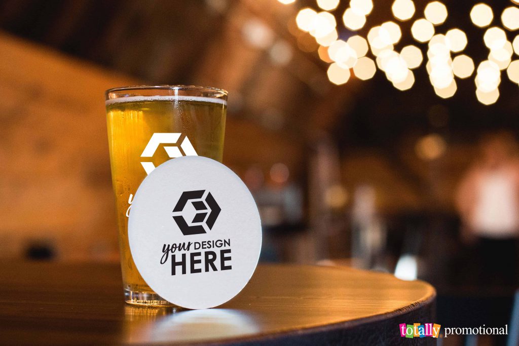 design your own beer glasses and coasters with your logo