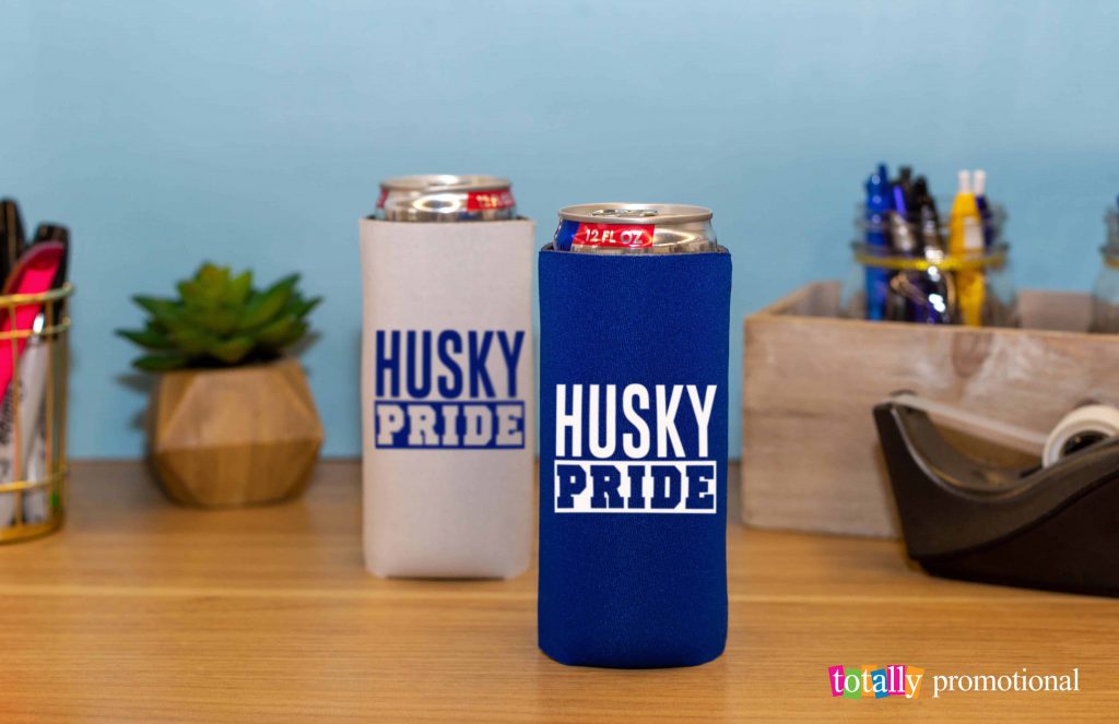 custom slim can coolers for college