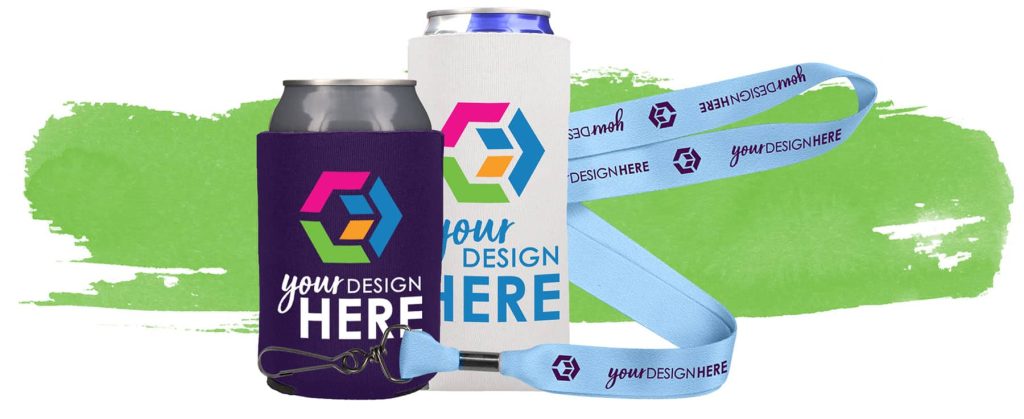 koozies and lanyards with your design here