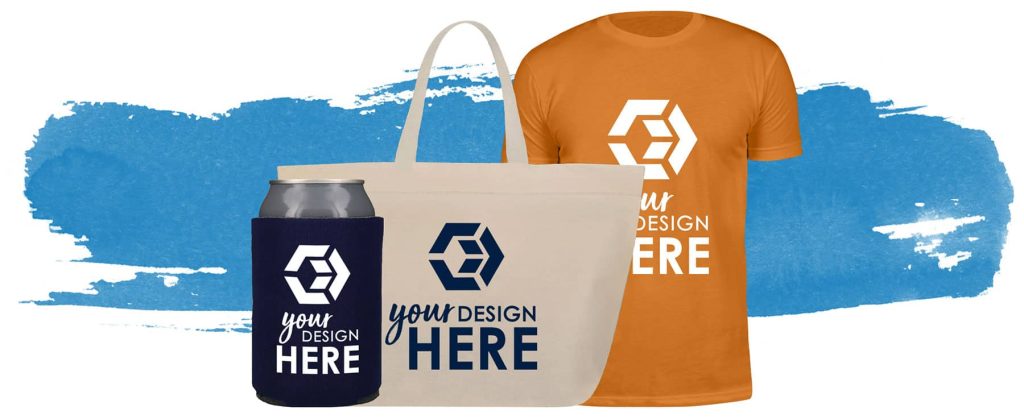 can cooler, tote bag and t-shirt with your design here