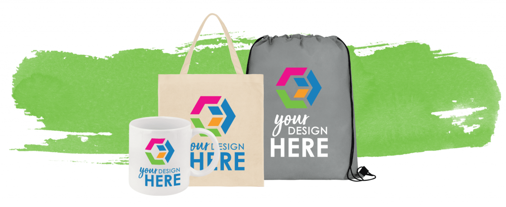 mug, tote bag and drawstring bag with your design here