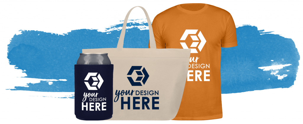 can cooler, tote bag and t-shirt with your design here