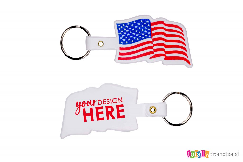 custom american flag flexible keychain