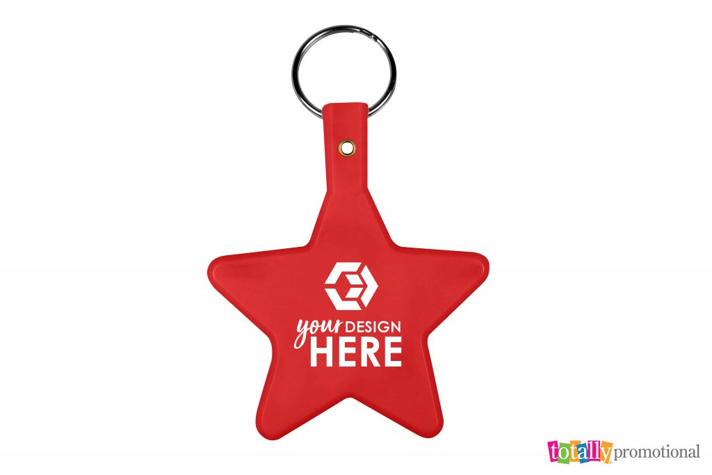 custom red star flexible keychain