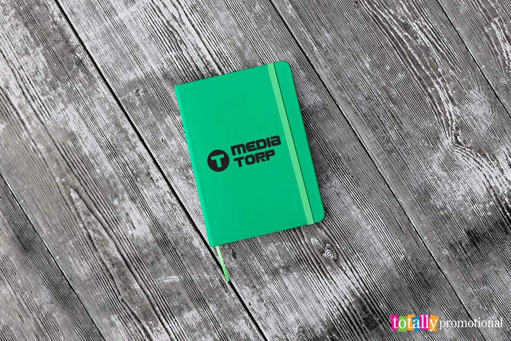 customized green perfect-bound notebooks
