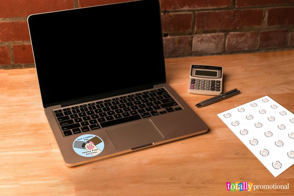 laptop with a custom sticker