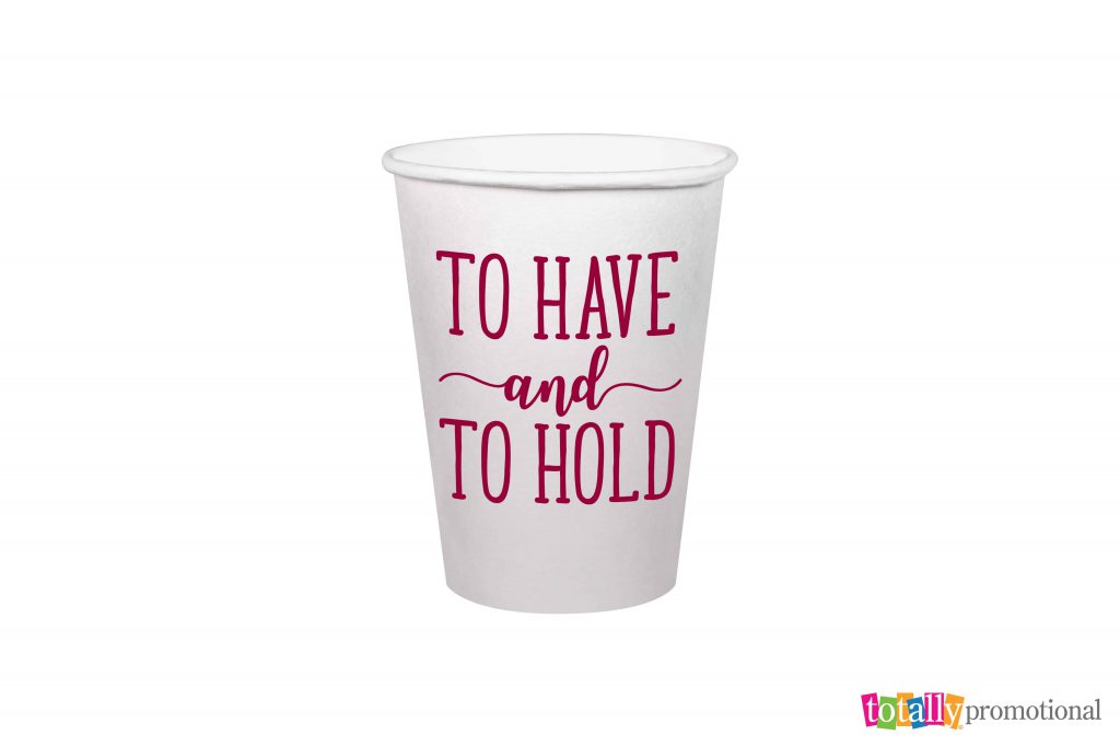 customized 12 oz. wedding paper cups