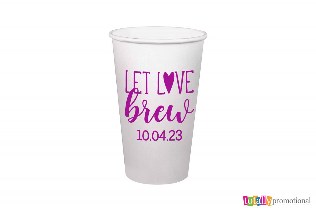 customized 16 oz. wedding paper cups