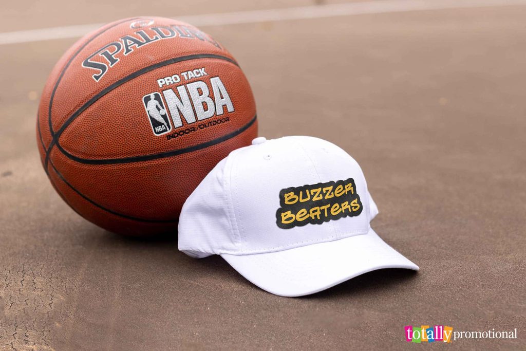 custom ball caps promoting basketball team names
