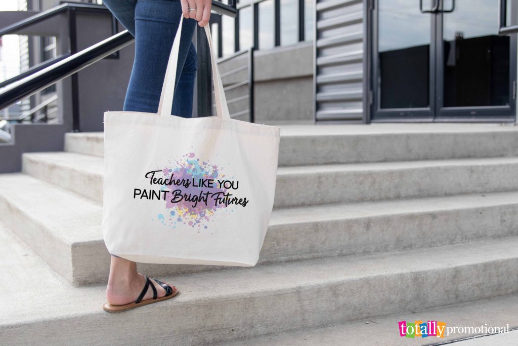 customized tote bag with a teacher quote