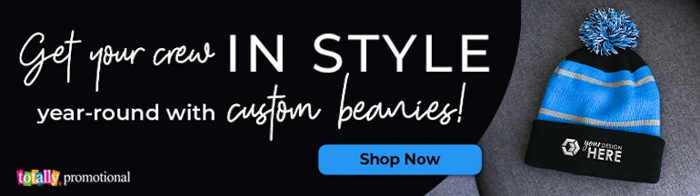 get your crew in style year-round with custom beanies