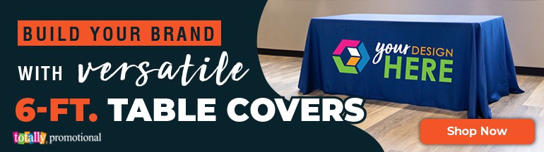 build your brand with versatile 6-ft. table covers