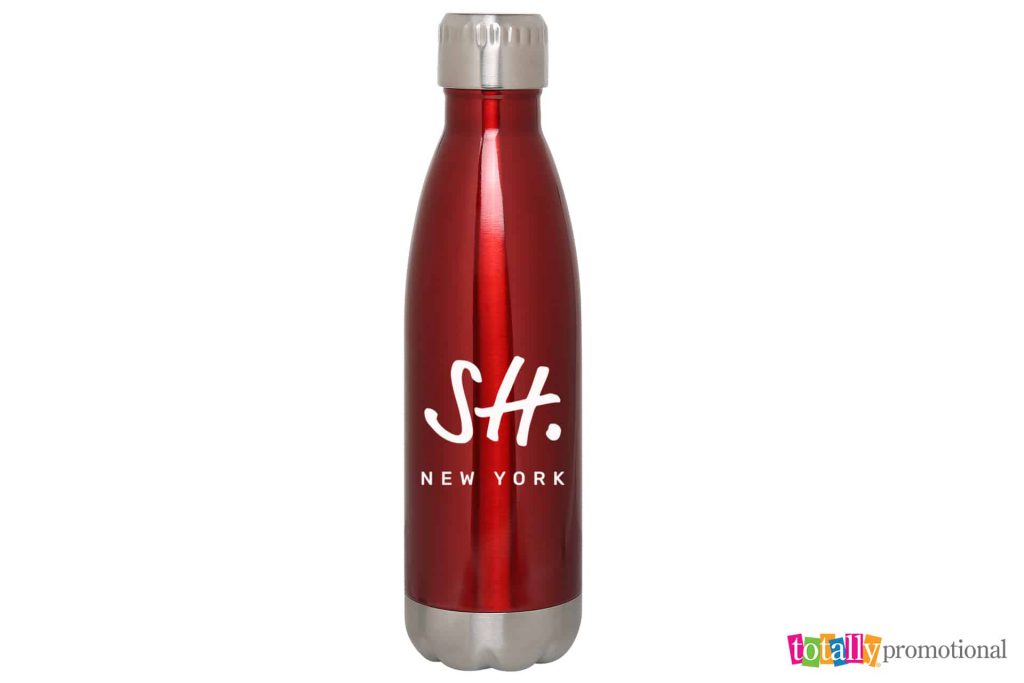 Customized red 16 oz. stainless steel water bottle