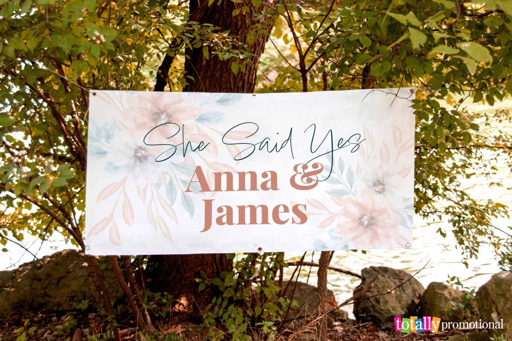 personalized wedding banner for engagement photos