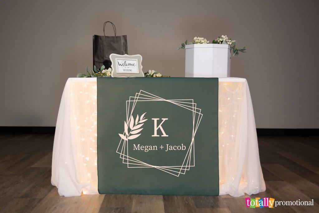 personalized green table runner