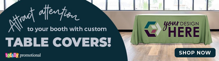 attract attention to your booth with custom table covers