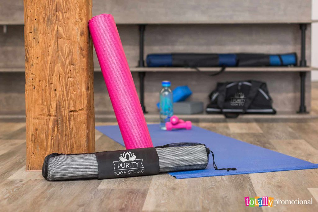 custom yoga mats in a gym