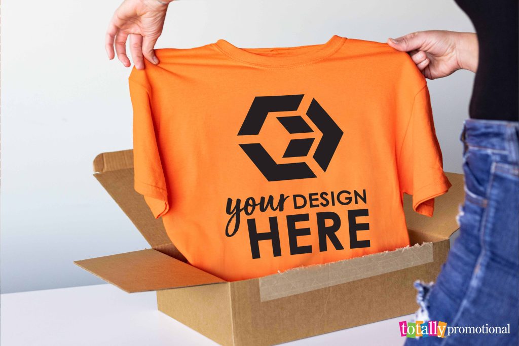 customized safety apparel t-shirts in a box